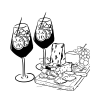 Offre cocktail : 2 entrées + 2 cocktails + planche