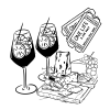 Offre cocktail : 2 entrées + 2 cocktails + planche